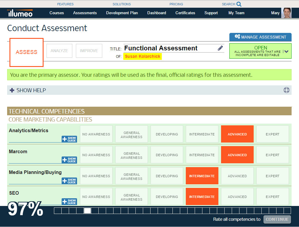 Functional assessment