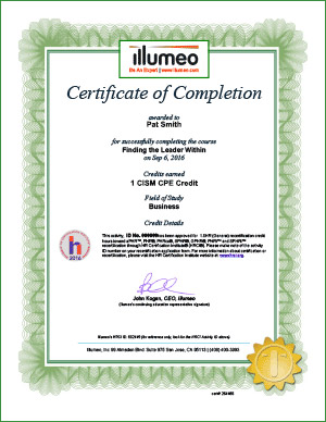 illumeo Certificate